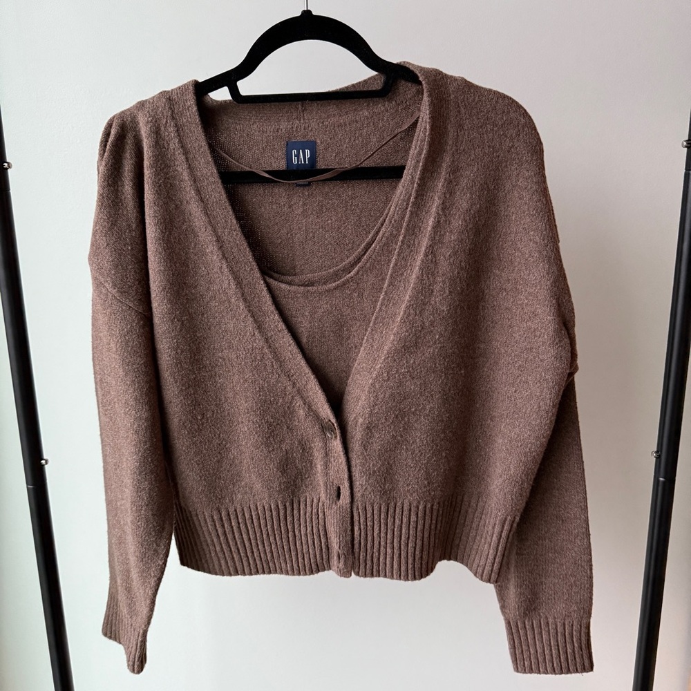 GAP Brown Cardigan and Tank Set